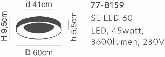 Φωτιστικό Οροφής - Πλαφονιέρα SE LED 60 AMAYA CEILING BRUSHED GOLD Δ3 - 21W - 50W - 77-8159