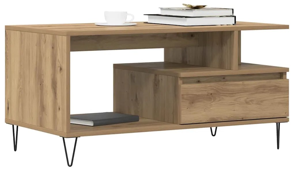 vidaXL Τραπεζάκι Σαλονιού τεχνίτης Δρυς 90x49x45 εκ. Επεξεργασμ. Ξύλο