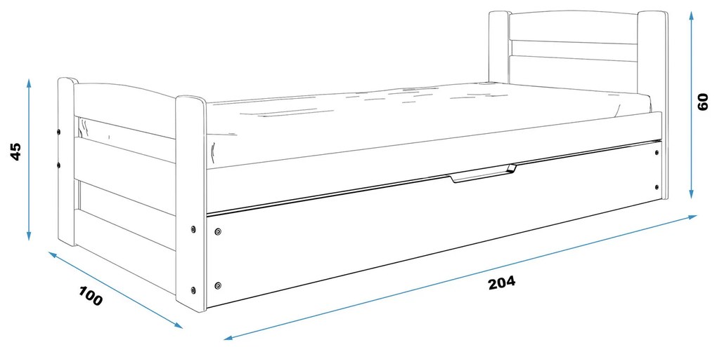 Κρεβάτι Μπαούλο Ernesto με Στρώμα Grafit  90×200cm