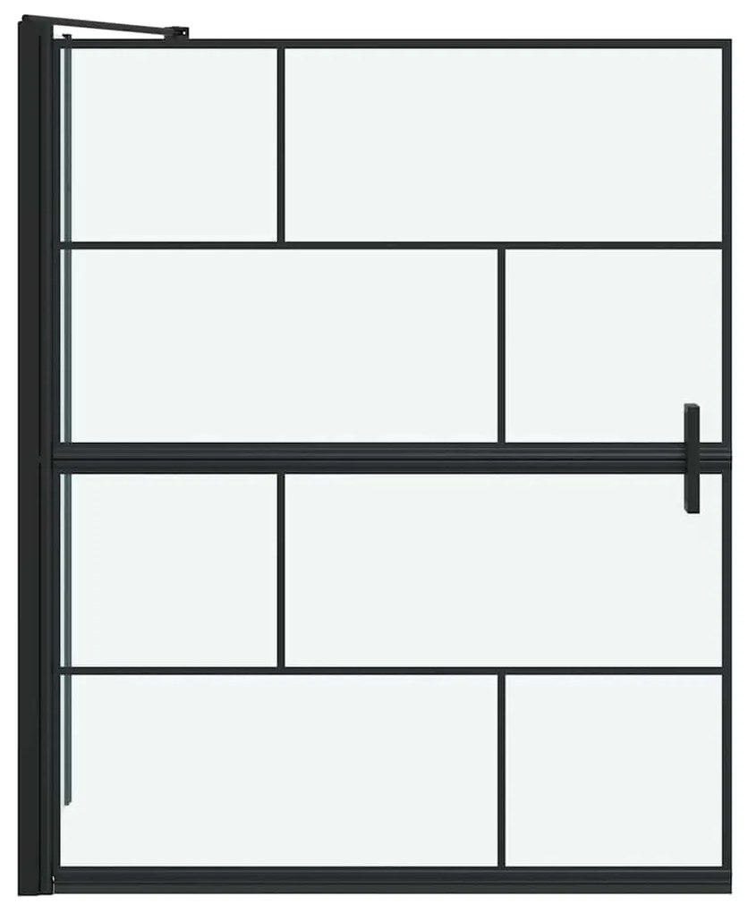 vidaXL Οθόνη ντους μπάνιου Μαύρο και Διαφανές 116 x 68 x 128 εκ.