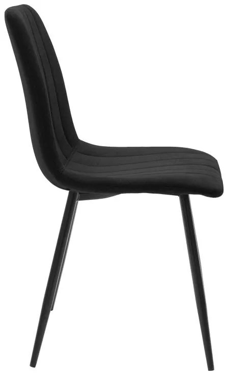 Καρέκλα Noor μαύρο ύφασμα και μεταλλικό πόδι 44x53x86εκ 4αδα 44x53x86 εκ.