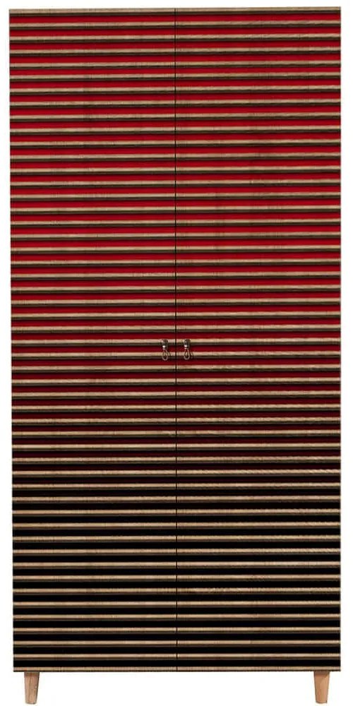 Ντουλάπα Δίφυλλη Stil 869VEL4234 90x52x192cm Oak-Red Δίφυλλη