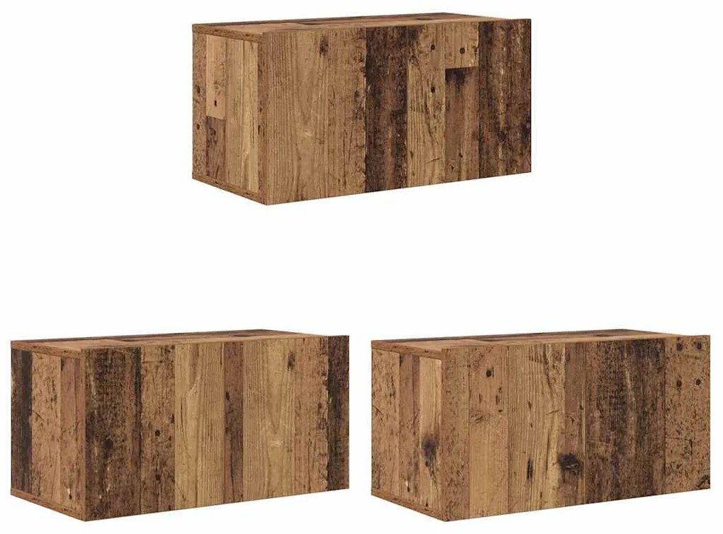 vidaXL Ντουλάπι TV 3 pcs Καφέ 60 x 30 x 30 cm Επεξεργασμένο ξύλο