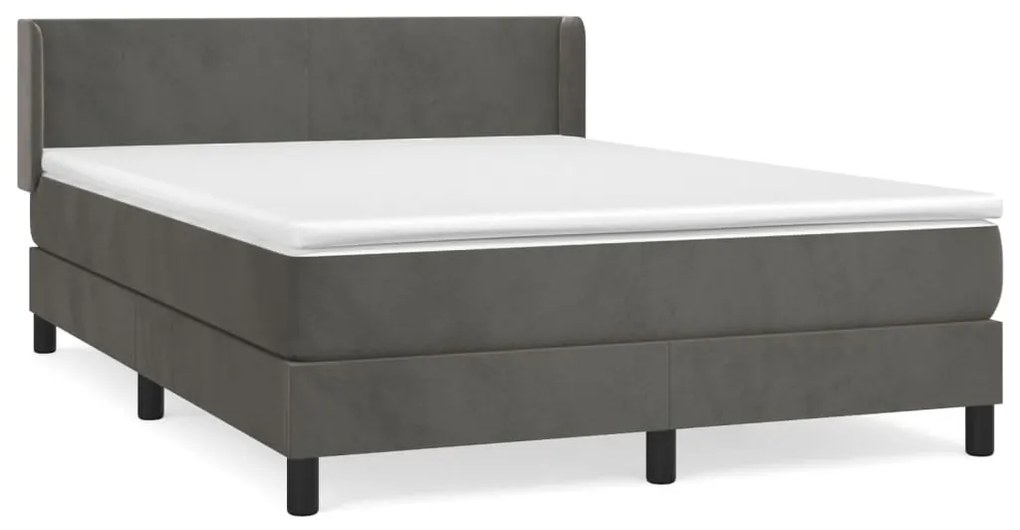 ΚΡΕΒΑΤΙ BOXSPRING ΜΕ ΣΤΡΩΜΑ ΣΚΟΥΡΟ ΓΚΡΙ 140X190 ΕΚ. ΒΕΛΟΥΔΙΝΟ 3130836