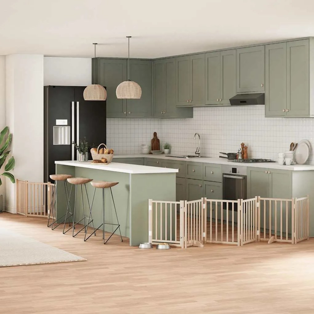 Διαχωριστικό Σκύλων/Πόρτα Πτυσσόμενο 9 Πάνελ 450 εκ Ξύλο Λεύκας