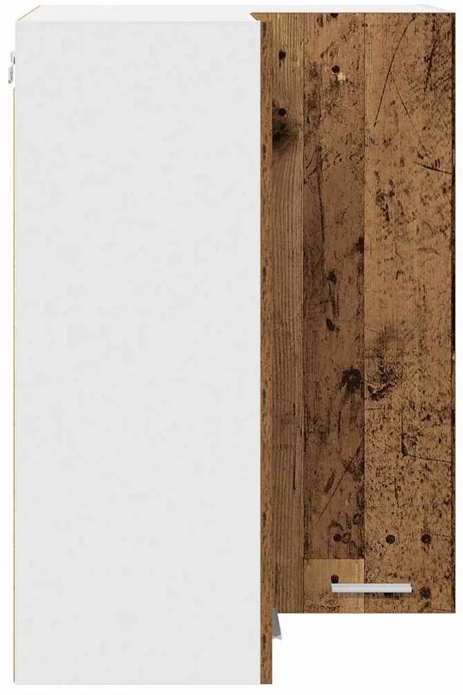 vidaXL Κρεμαστό ντουλάπι Παλαιό Ξύλο και Λευκό 57 x 57 x 80 εκ.