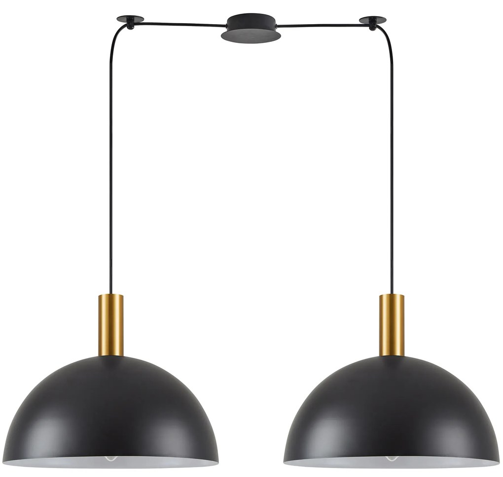 Φωτιστικό Οροφής SE21-GM-4-BL2-MS40 ADEPT TUBE Gold Matt Pendant Black Metal Shade+ - 51W - 100W - 77-8591