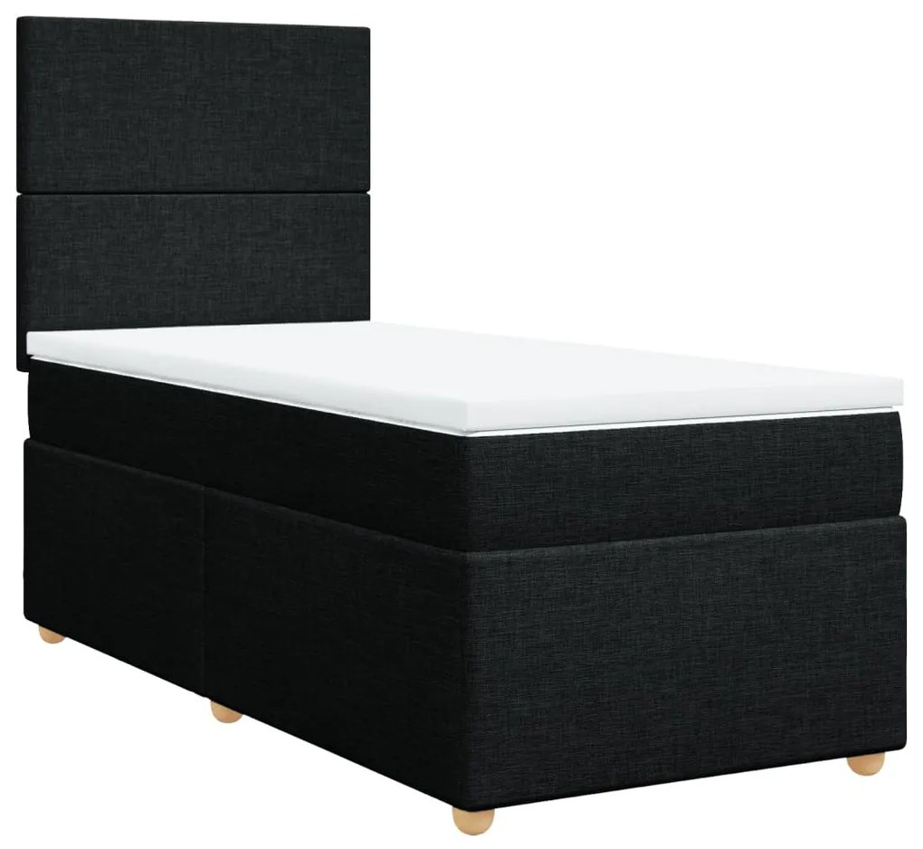 ΚΡΕΒΑΤΙ BOXSPRING ΜΕ ΣΤΡΩΜΑ ΜΑΥΡΟ 90X200 ΕΚ. ΥΦΑΣΜΑΤΙΝΟ 3291158