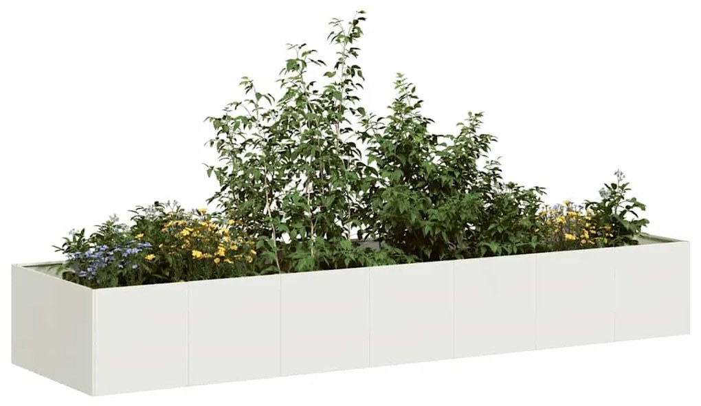 Ζαρντινιέρα Λευκή 280x80x40 εκ. από Χάλυβα