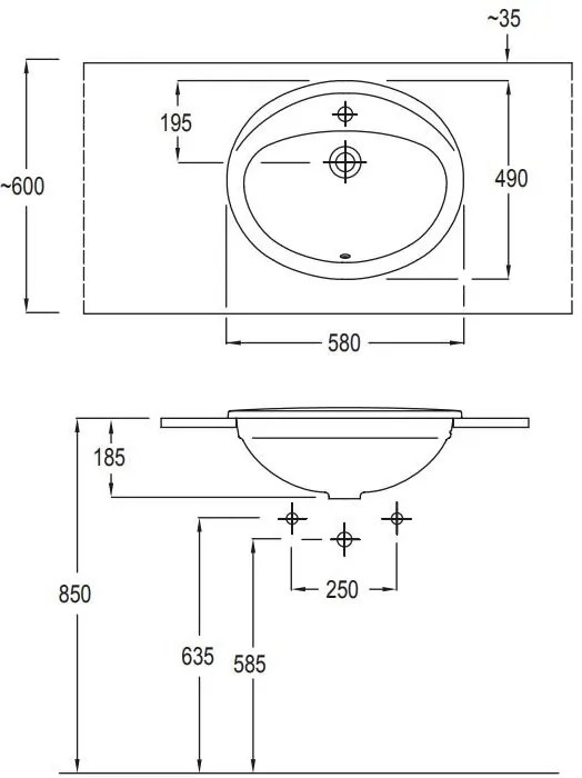 Νιπτήρας Serel II ένθετος