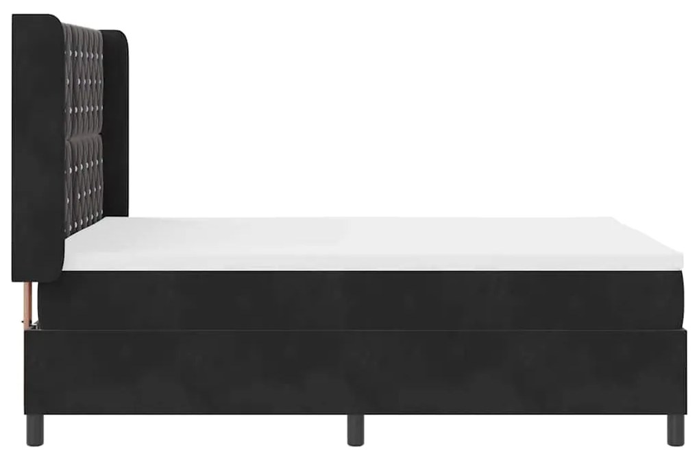 vidaXL Κρεβάτι με ελατήρια με κεφαλάρι Μαύρο 160 x 200 cm Βελούδο