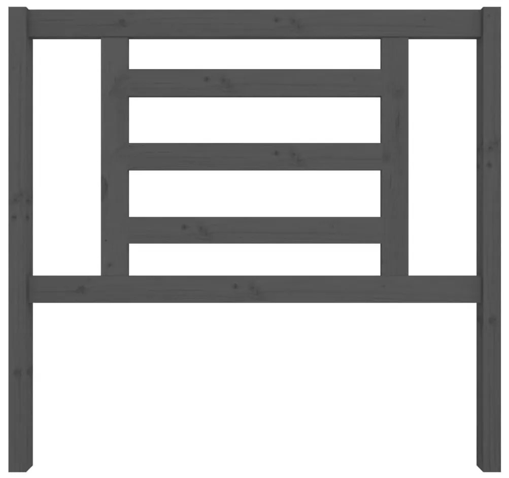 Κεφαλάρι Κρεβατιού Γκρι 106 x 4 x 100 εκ. από Μασίφ Ξύλο Πεύκου - Γκρι