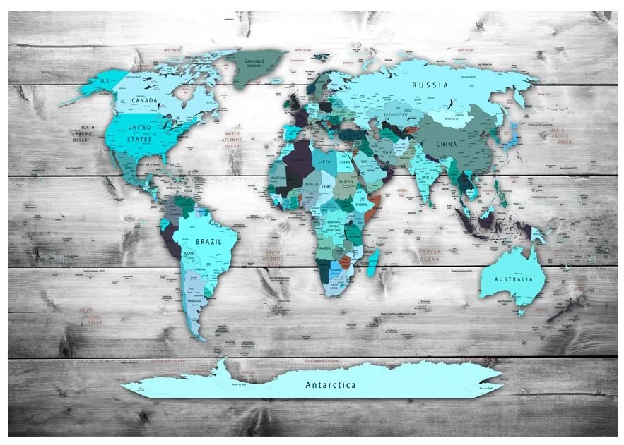 Φωτογραφική ταπετσαρία μπλε ηπείρους του κόσμου