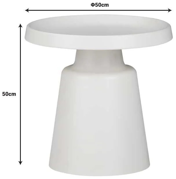 Τραπέζια σαλονιού Ginoze Inart σετ 2τεμ μέταλλο σε λευκή απόχρωση