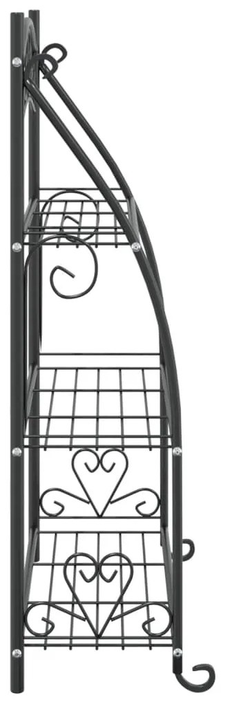 vidaXL Βάση για Λουλούδια Μαύρη 56 x 30 x 96 εκ. Ατσάλινη