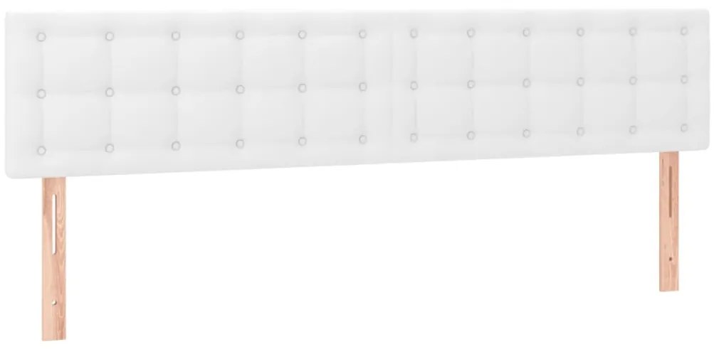 vidaXL Κρεβάτι Boxspring με Στρώμα Λευκό 200x200 εκ. Συνθετικό Δέρμα