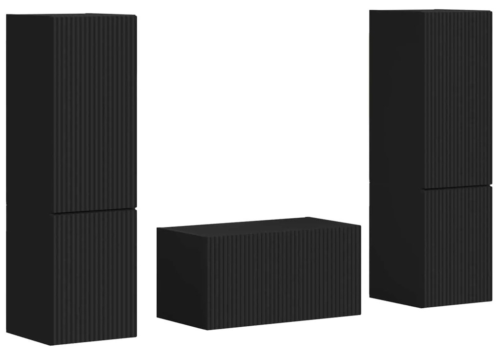 vidaXL 3 pcs Μαύρο