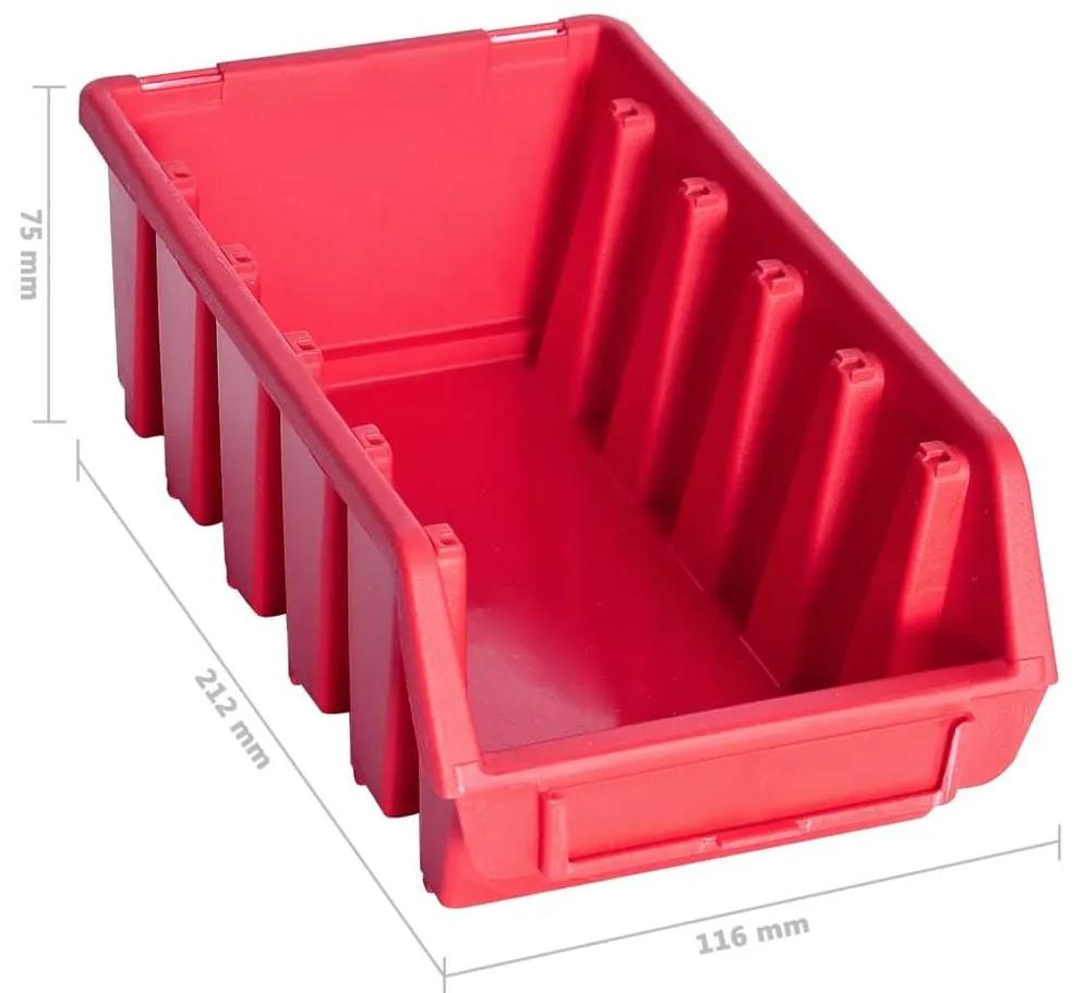 Κουτιά Αποθήκευσης Σετ 103 τεμ. Κόκκινα/Μαύρα με Πάνελ Τοίχου - Κόκκινο