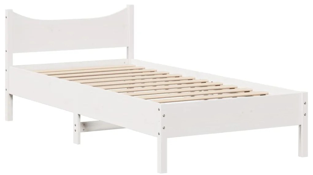 vidaXL Σκελετός Κρεβ. Χωρίς Στρώμα Λευκό 90x200 εκ Μασίφ Πεύκο