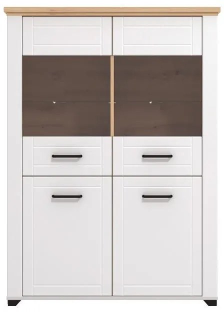 Βιτρίνα Valencia 2K VS2 Λευκό - Αrtisan Oak - Λευκό Μάτ 103,5x41x143 εκ. 103.5x41x143 εκ.