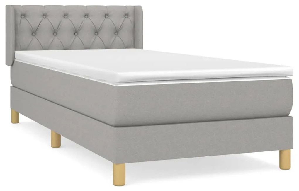 ΚΡΕΒΑΤΙ BOXSPRING ΜΕ ΣΤΡΩΜΑ ΑΝΟΙΧΤΟ ΓΚΡΙ 80X200 ΕΚ. ΥΦΑΣΜΑΤΙΝΟ 3130465