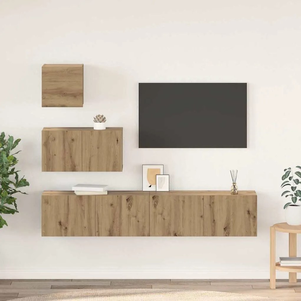 vidaXL Σετ επίπλου τηλεόρασης 4 pcs artisan δρυς 80 x 30 x 30 εκ