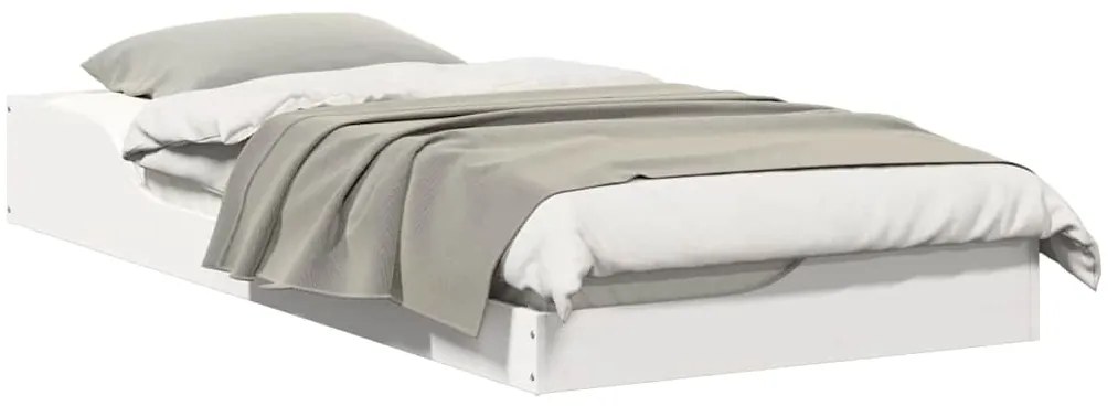 vidaXL Κρεβάτι δαπέδου Λευκό 80 x 200 cm Μασίφ ξύλο πεύκου