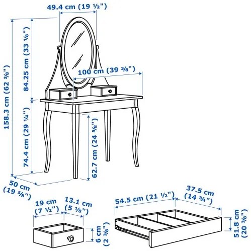 HEMNES τουαλέτα με καθρέφτη 303.744.13