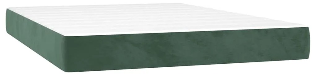 vidaXL Στρώμα με Pocket Springs Σκούρο Πράσινο 140x210x20εκ. Βελούδινο