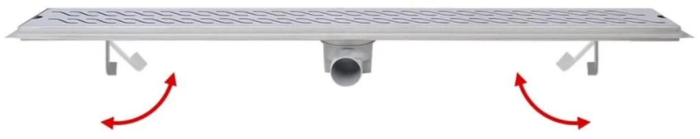 vidaXL Σιφόνι Ντουζιέρας Γραμμικό με Κύματα 1030x140 χιλ. Ανοξ. Ατσάλι