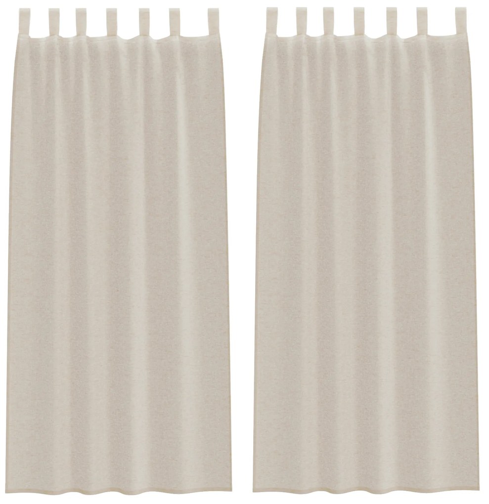 vidaXL Κουρτίνες με κουρτίνες 2 pcs Άμμος 140 x 260 εκ. Πολυεστέρας