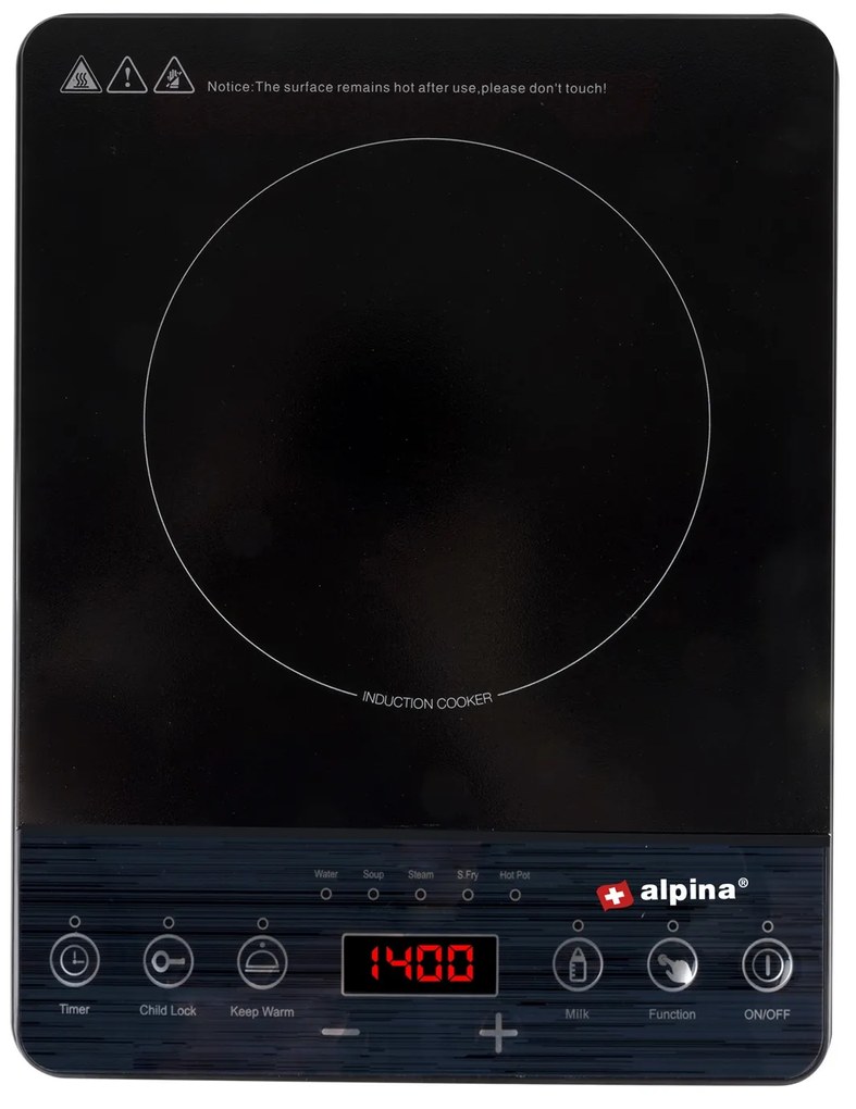 Επαγωγική Εστία Μονή 2000W ALPINA