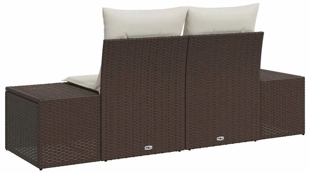 vidaXL Καναπές Κήπου με μαξιλάρι Καφέ 123 x 62 x 69εκ συνθετικό ρατάν