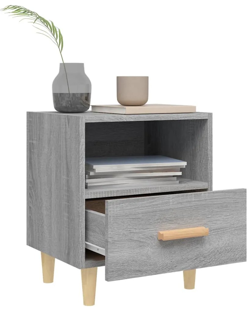 vidaXL Κομοδίνα 2 τεμ. Γκρι Sonoma 40 x 35 x 47 εκ.
