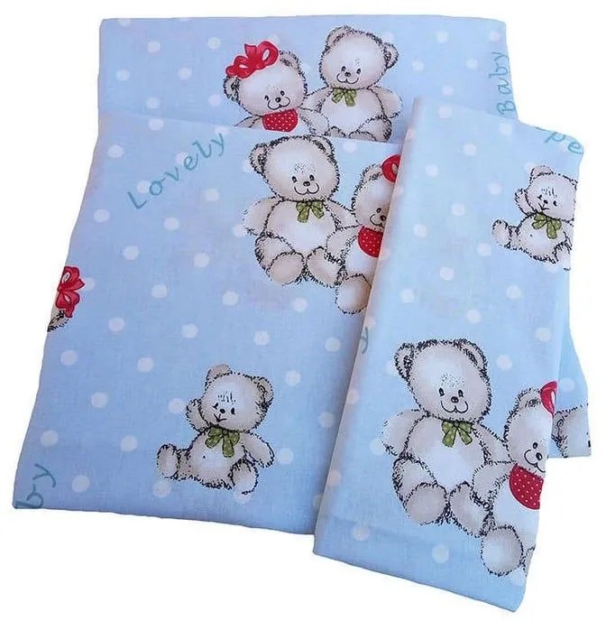 Πάνα Βρεφική Χασές Two Lovely Bears 64 Blue DimCol 80x80cm 100% Βαμβάκι