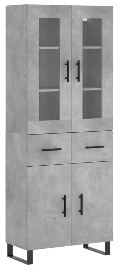 vidaXL Ντουλάπι Γκρι Σκυροδέματος 69,5x34x180 εκ. Επεξεργασμένο Ξύλο