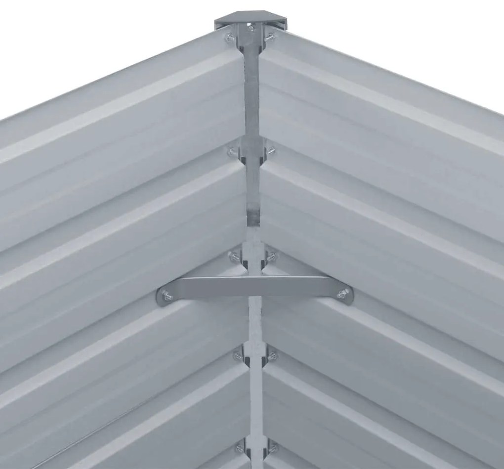 vidaXL Ζαρντινιέρα Υπερυψωμένη Γκρι 320x40x45 εκ. Γαλβανισμ. Χάλυβας