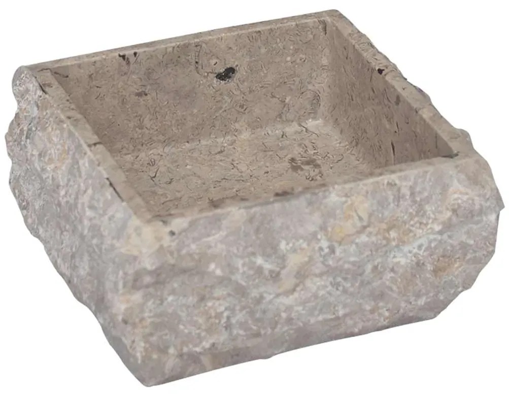 vidaXL Νιπτήρας Γκρι 30 x 30 x 13 εκ. Μαρμάρινος