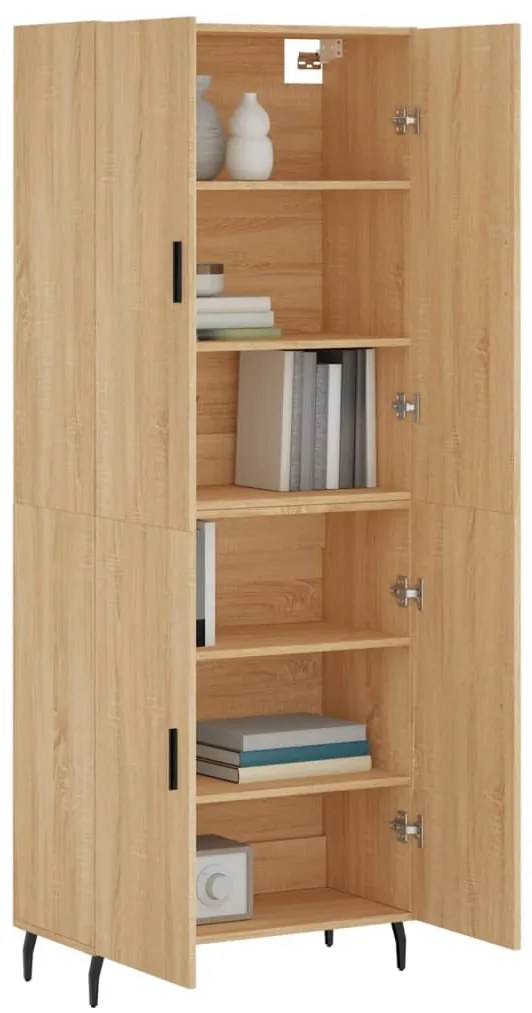 vidaXL Ντουλάπι Sonoma δρυς 69,5 x 34 x 180 εκ. από Επεξεργασμένο Ξύλο