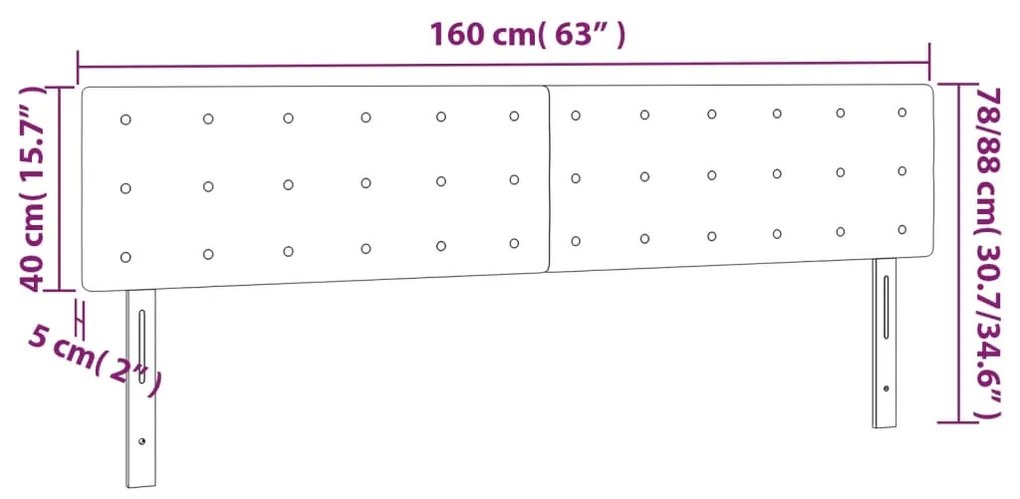 Κεφαλάρι Κρεβατιού LED Ανοιχτό Γκρι 160x5x78/88 εκ. Βελούδινο 3122100