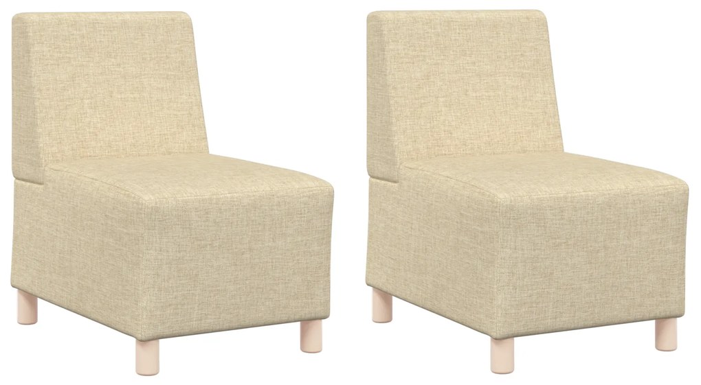 vidaXL Καθίσμα Σαλονιού 2 pcs Κρεμ 55 x 74 x 82 εκ. ύφασμα