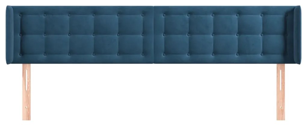 Κεφαλάρι με Πτερύγια Σκούρο Μπλε 163x16x78/88 εκ. Βελούδινο 3119260