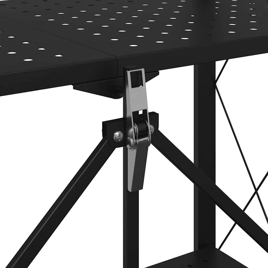 Ράφι αποθήκευσης σε ρόδες Μαύρο 71x34x88 cm Ατσάλι