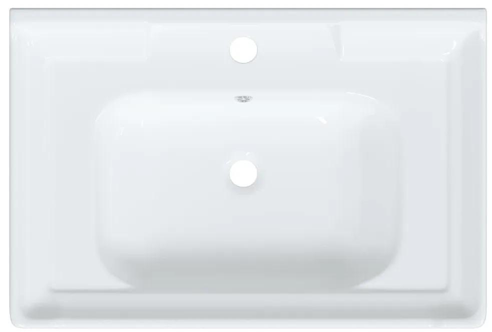 Νιπτήρας Μπάνιου Ορθογώνιος Λευκός 71 x 48 x 23 εκ. Κεραμικός - Λευκό