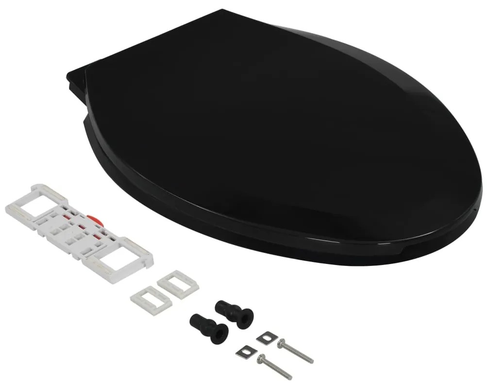 vidaXL Κάλυμμα Λεκάνης με Soft Close & Quick Release Μαύρο
