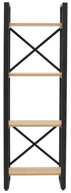 Βιβλιοθήκη Crimson pakoworld σε oak-μαύρη απόχρωση 50x22x150εκ (1 τεμάχια)