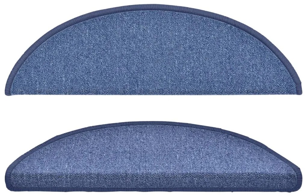 vidaXL Πατάκια Σκαλιών 15 τεμ. Μπλε Ημίστρογγυλά 56x17x3 εκ.