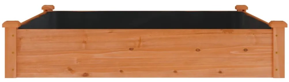 vidaXL Ζαρντινιέρα Υπερυψ. με Επένδυση Καφέ 120x120x25 εκ. Μασίφ Ελάτη