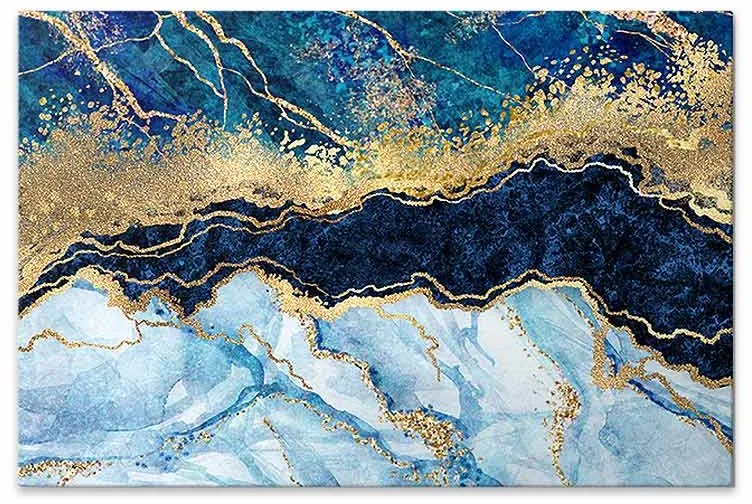 Πίνακας σε καμβά "Deep Blue" Megapap ψηφιακής εκτύπωσης 125x80x3εκ.-GP033-0021