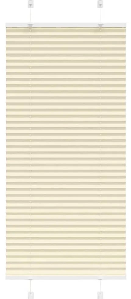 vidaXL Πλισέ περσίδα Κρέμα 65x100 cm Πλάτος υφάσματος 64,4 cm